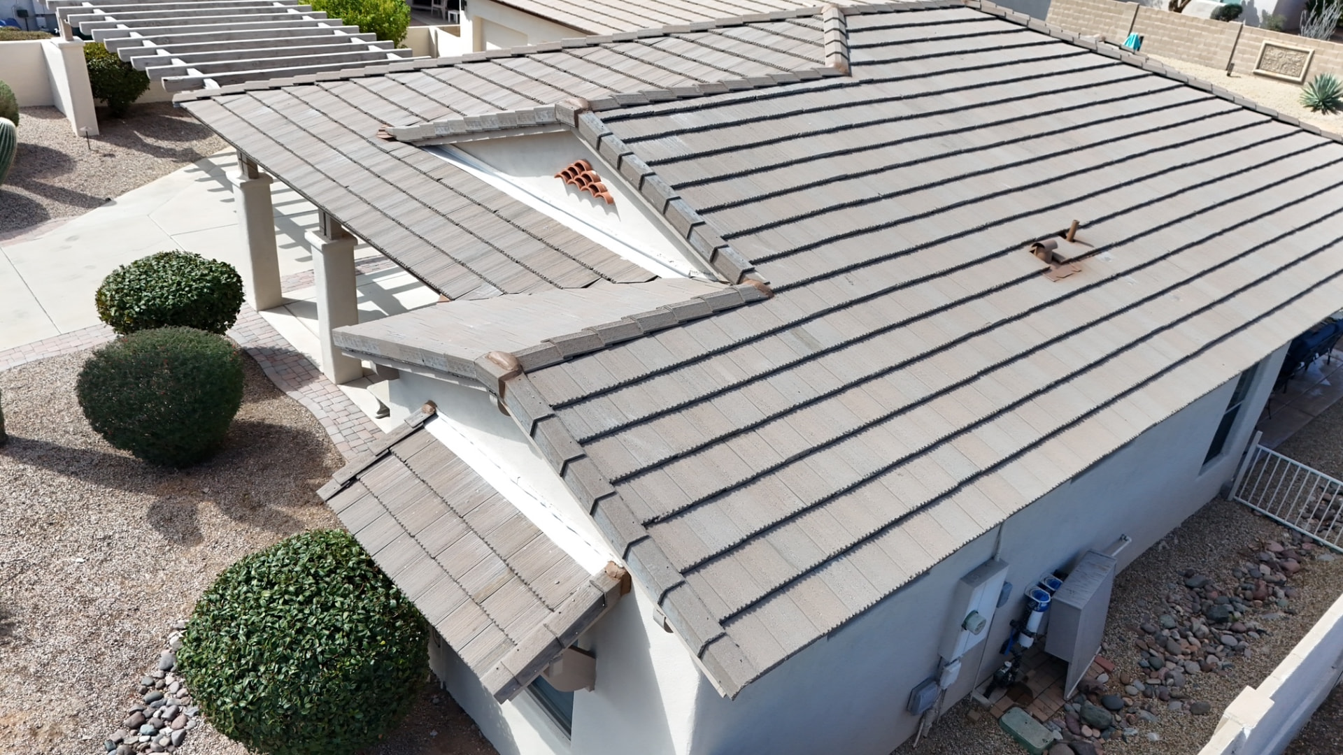 Grey Flat Tile Replacement, Tile roofing project by Rob's Roofing & Remodeling