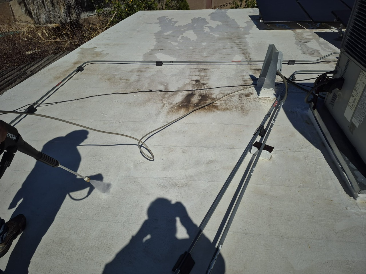 Flat Roof Prep Wash, Flat Roof roofing project by Rob's Roofing & Remodeling